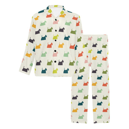 Scottish Terriers Print Design LKS305 Men's Long Pajama Set