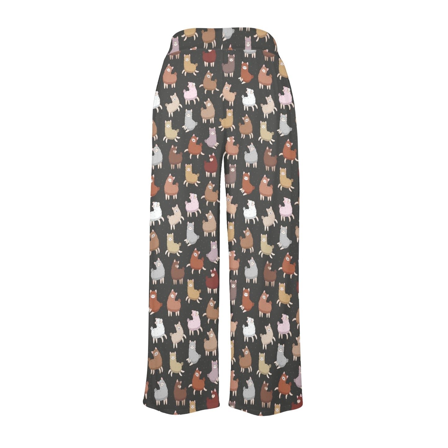 Alpaca Cute Design Themed Print Women's Wide Leg Lounge Pants