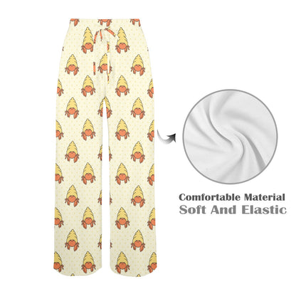 Hermit Crab Design Print Pattern JJ0340 Women's Wide Leg Lounge Pants
