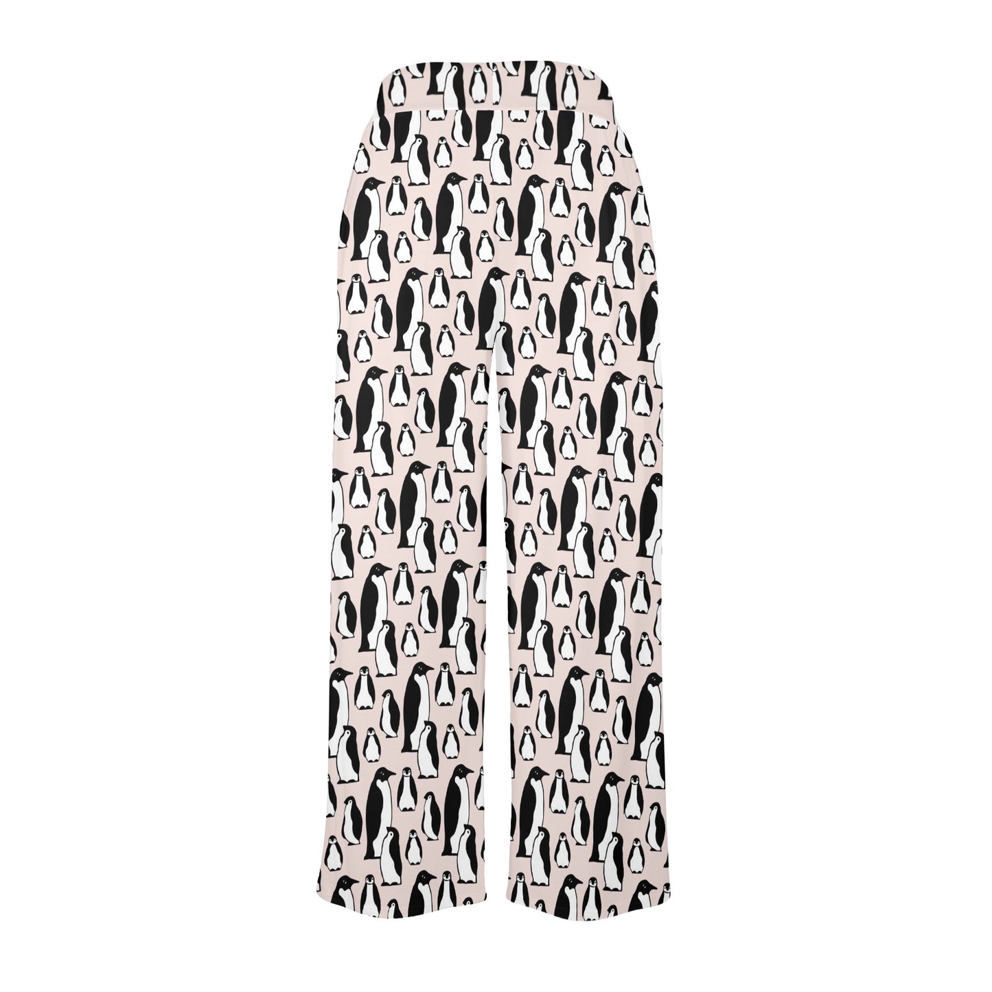 Penguin Themed Women's Wide Leg Lounge Pants