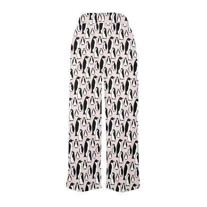 Penguin Themed Women's Wide Leg Lounge Pants
