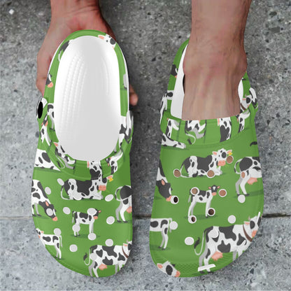 Cow Happy Print Pattern Unisex Clogs Shoes