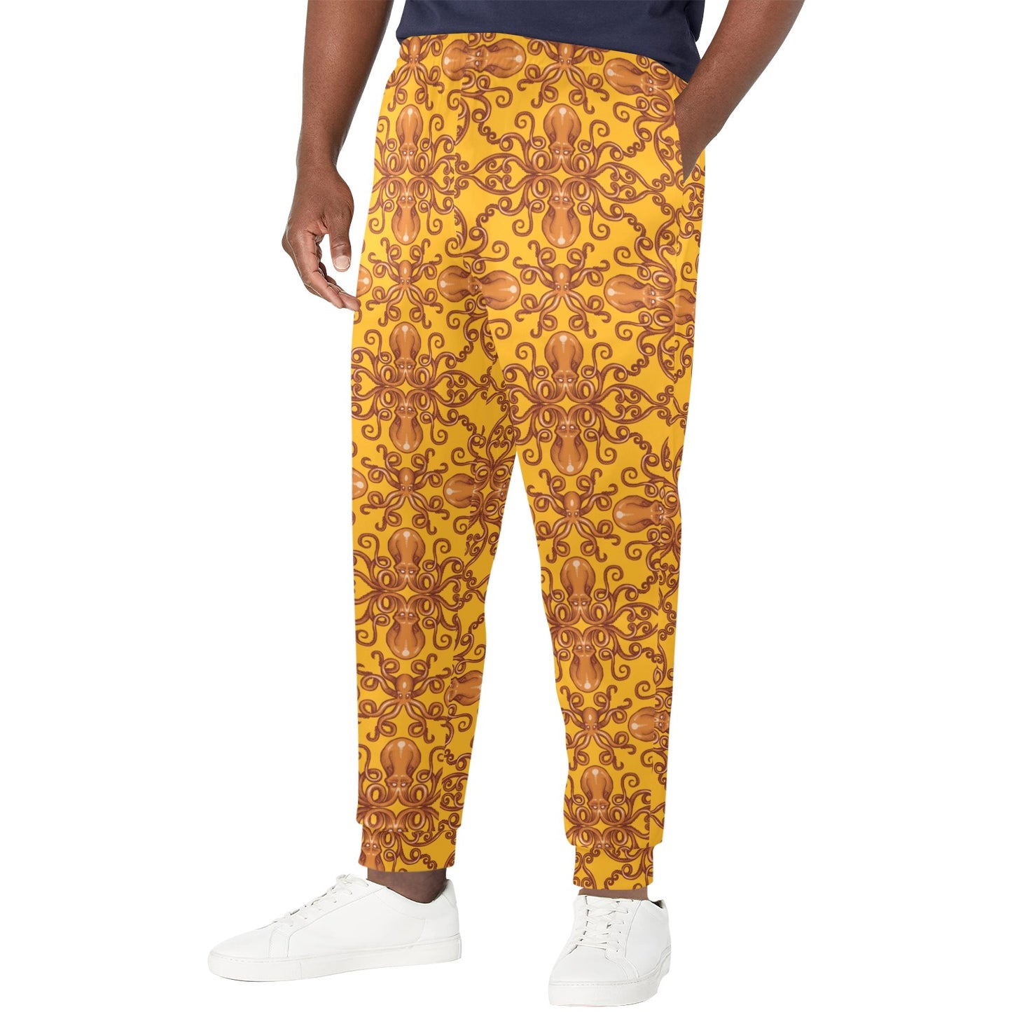 Octopus Background Design Print Men's Casual Track Pants