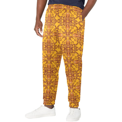 Octopus Background Design Print Men's Casual Track Pants
