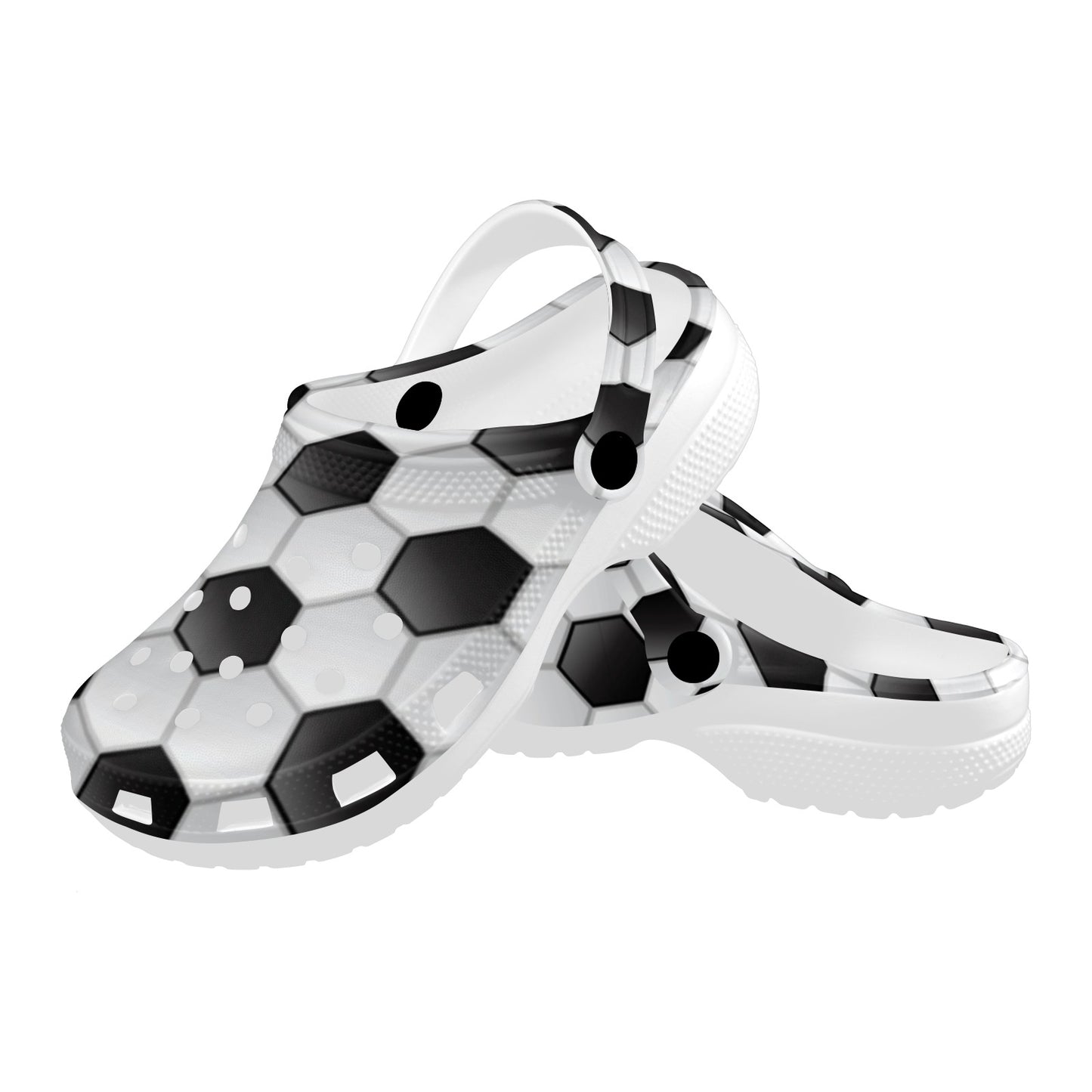 Soccer Ball Texture Print Pattern Unisex Clogs Shoes