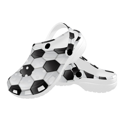 Soccer Ball Texture Print Pattern Unisex Clogs Shoes