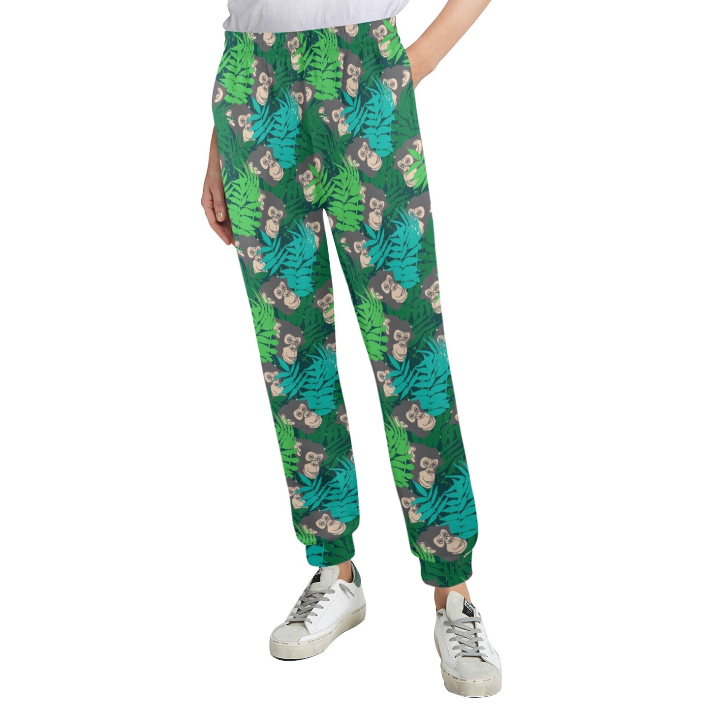 Chimpanzee Pattern Print Design 01 Women's Casual Track Pants