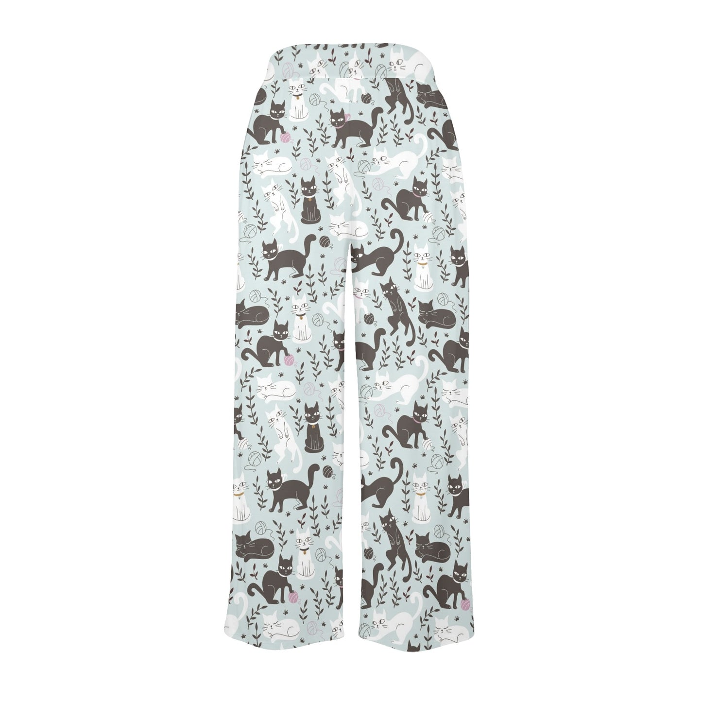 Cat Pattern Print Design 08 Women's Wide Leg Lounge Pants