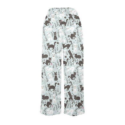 Cat Pattern Print Design 08 Women's Wide Leg Lounge Pants