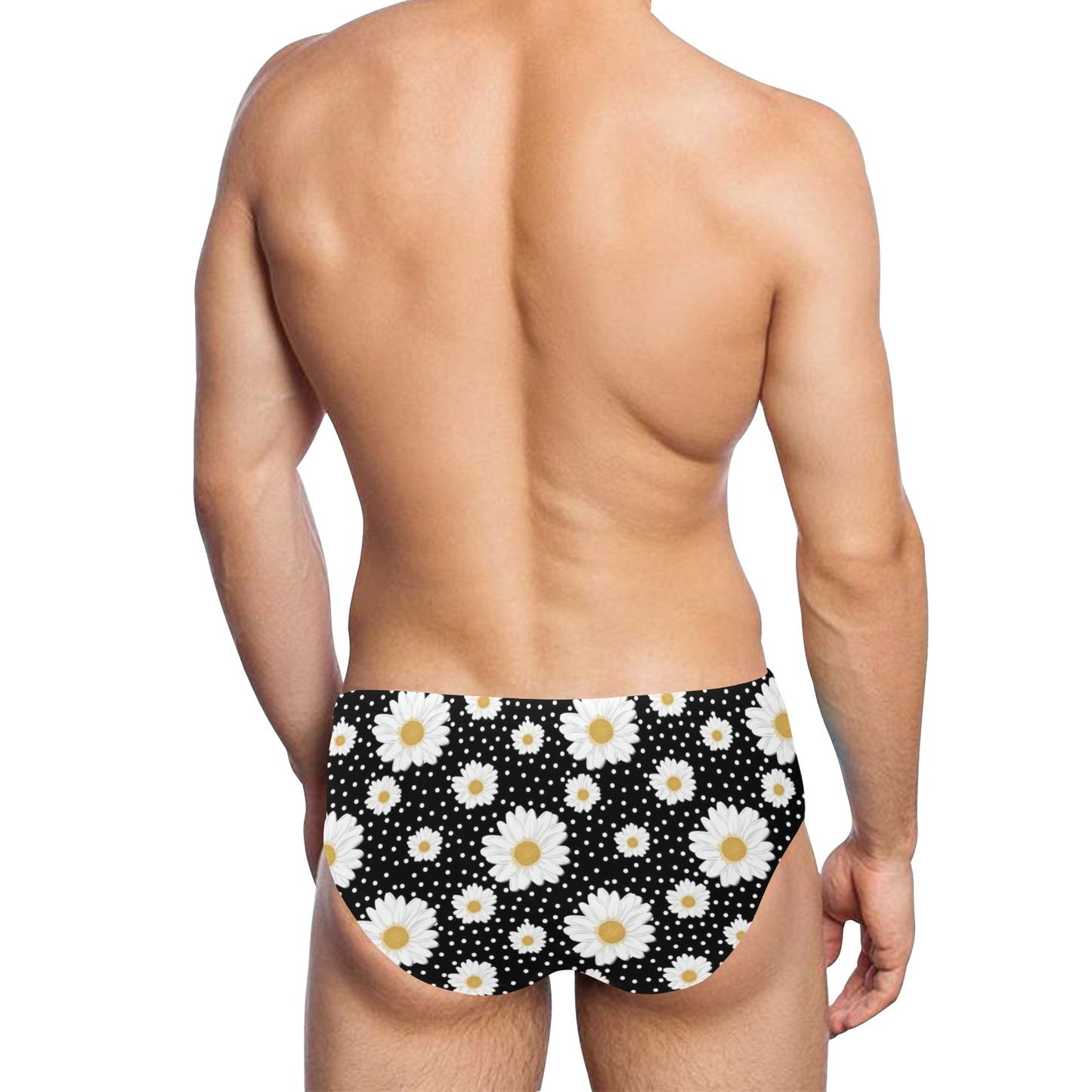 Daisy Pattern Print Design DS02 Men's Swimming Briefs