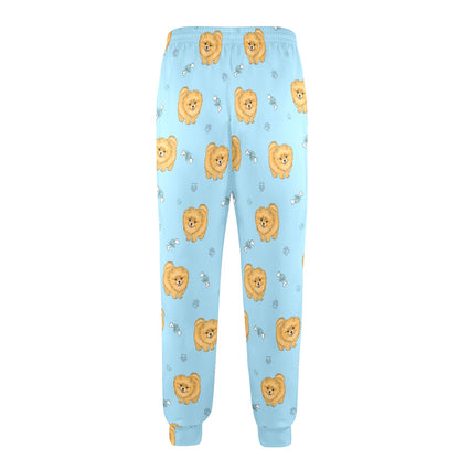 Pomeranians Pattern Print Design A03 Men's Casual Track Pants