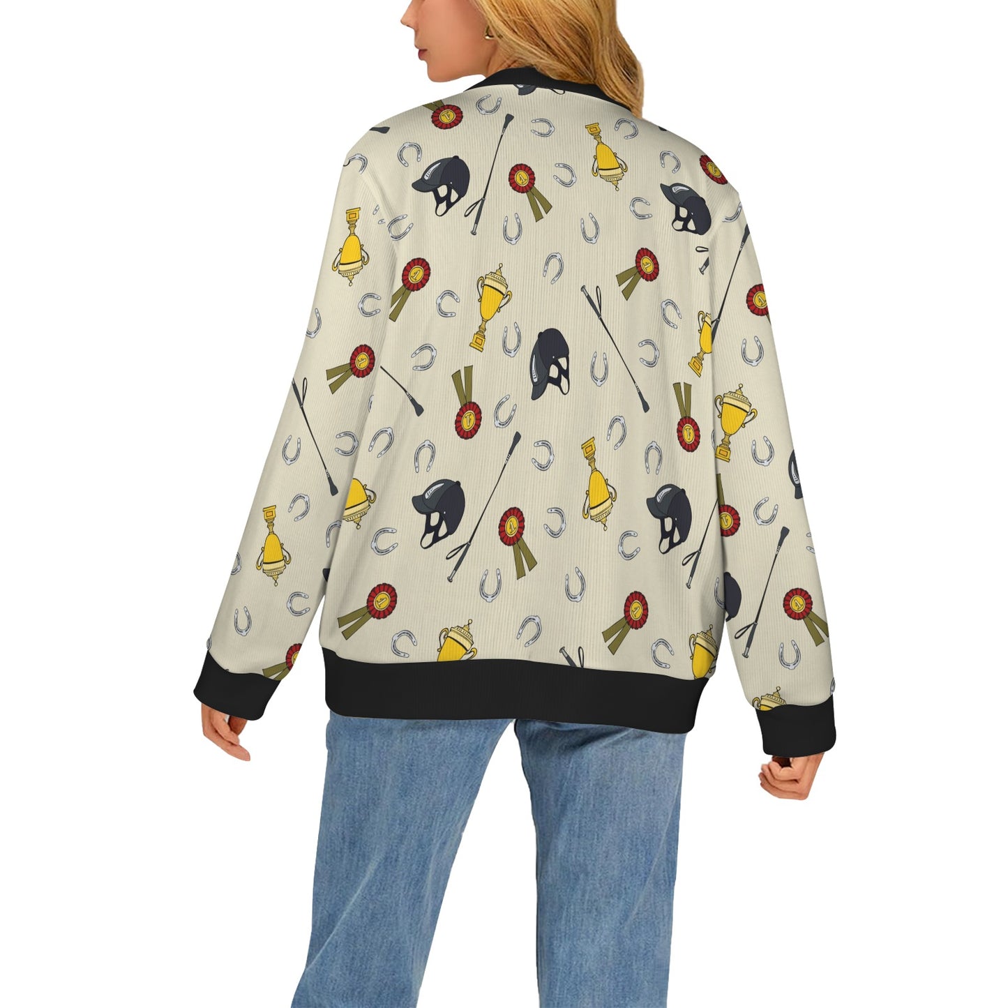 Equestrian Horseshoe Equipment Women's Cardigan