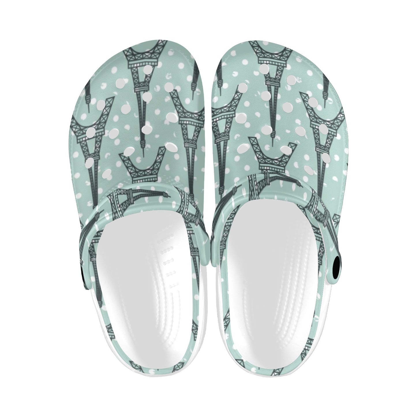 Eiffel Tower Polka Dot Print Unisex Clogs Shoes