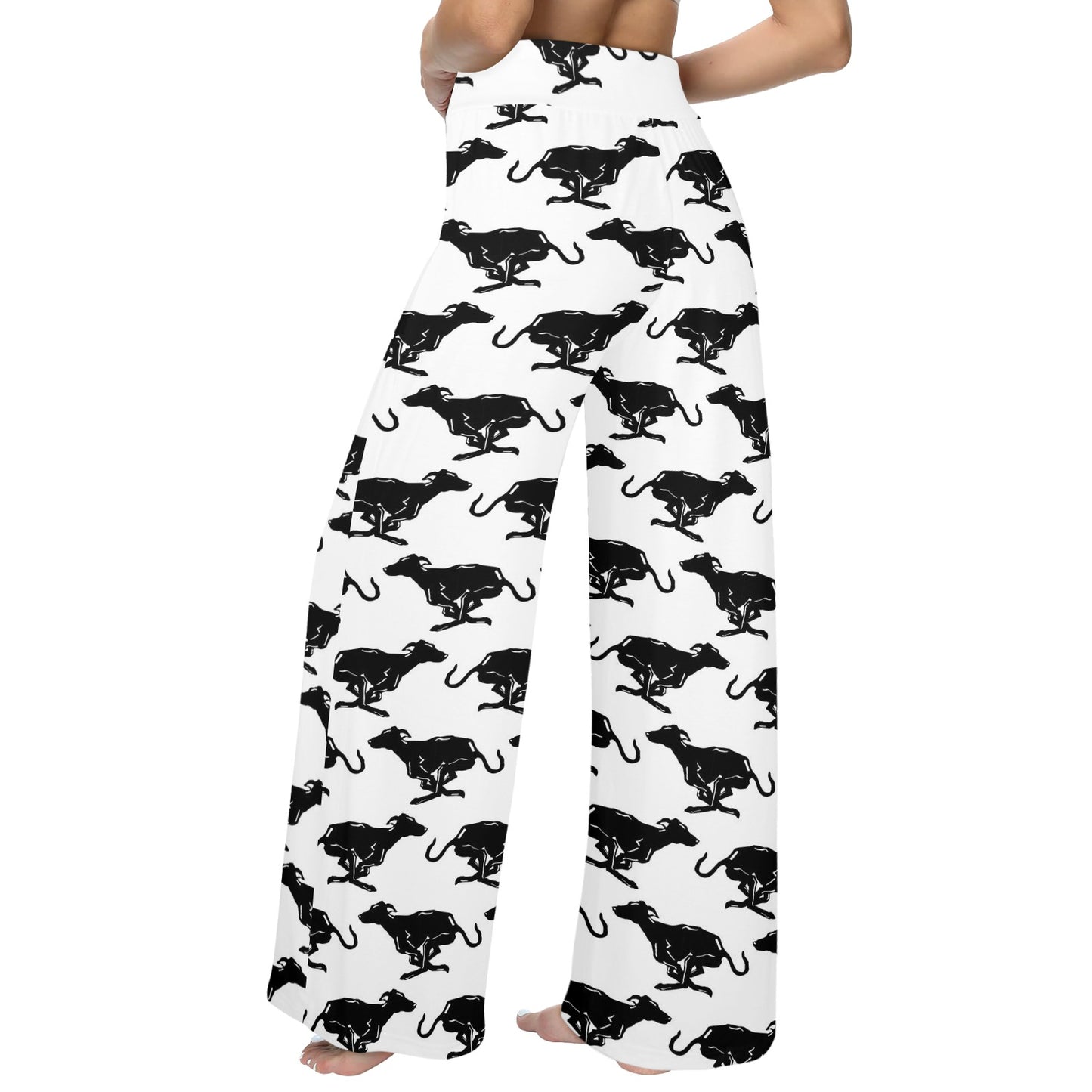 Greyhounds Design Print Pattern JJ0293 Women's Wide Leg Lounge Pants
