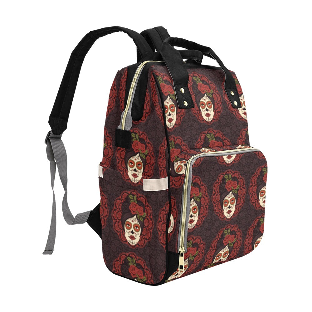 Day of the Dead Mexican Girl Diaper Bag Backpack