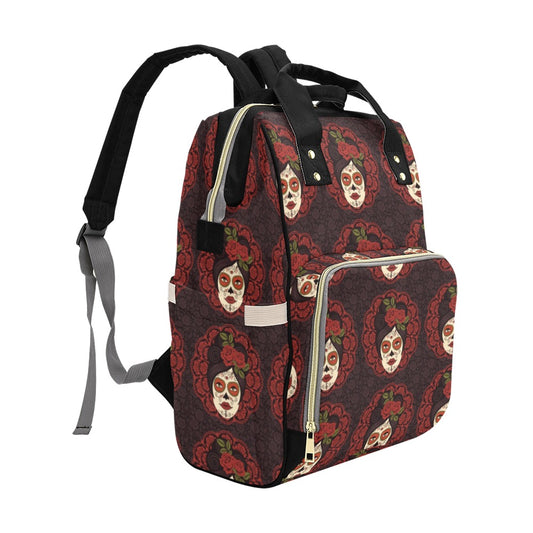 Day of the Dead Mexican Girl Diaper Bag Backpack