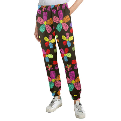 Flower Power Colorful Print Pattern Women's Casual Track Pants
