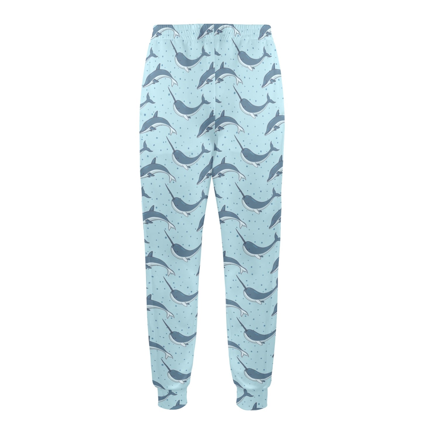 Narwhal Dolphin Print Men's Casual Track Pants