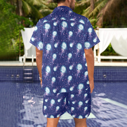 Jellyfish Cute Design Men's Beach Shirt and Shorts Set