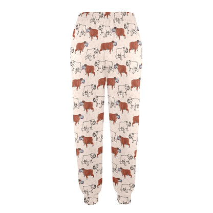 Bulldogs Pattern Print Design 04 Women's Casual Track Pants