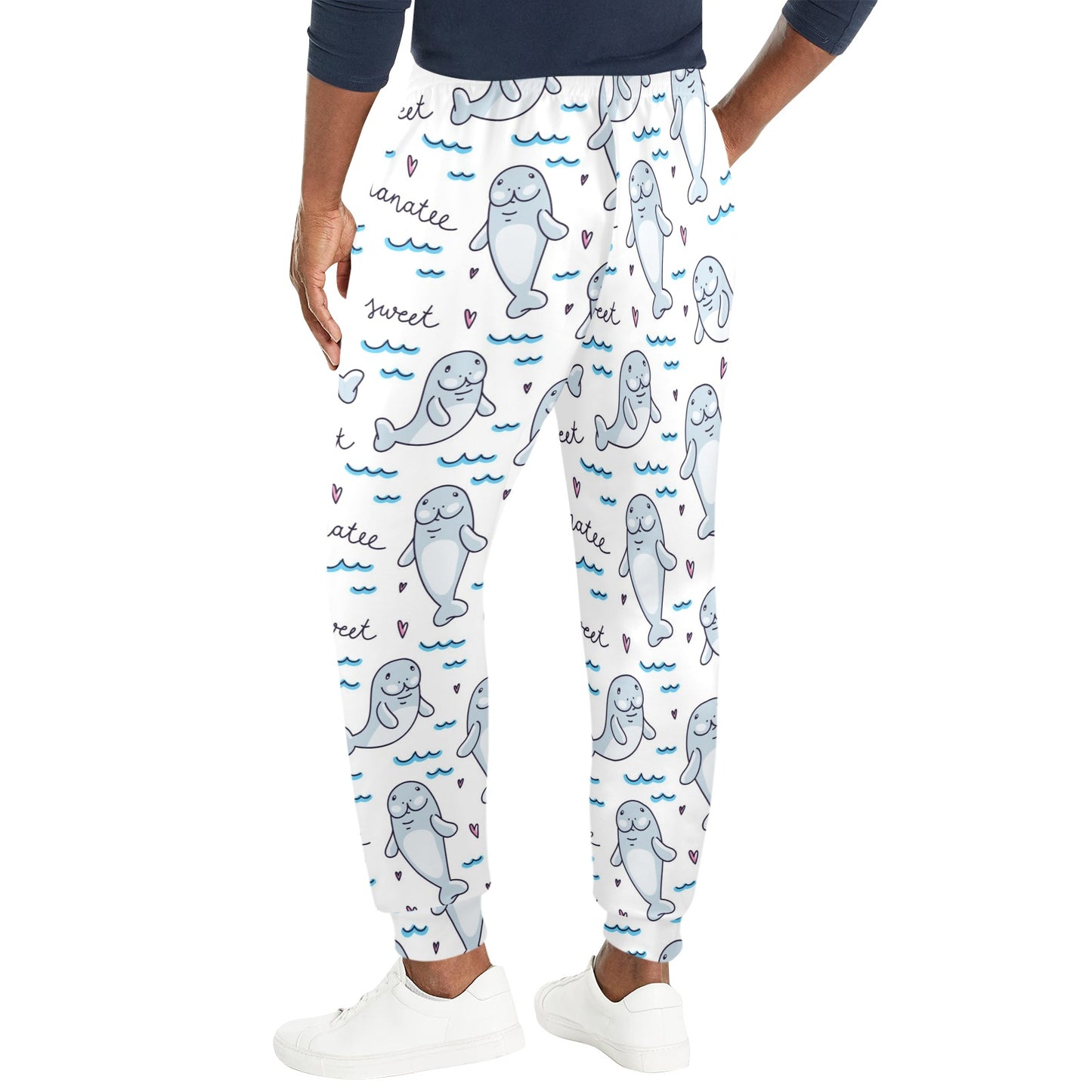 Manatee Baby Pattern Print Design 03 Men's Casual Track Pants