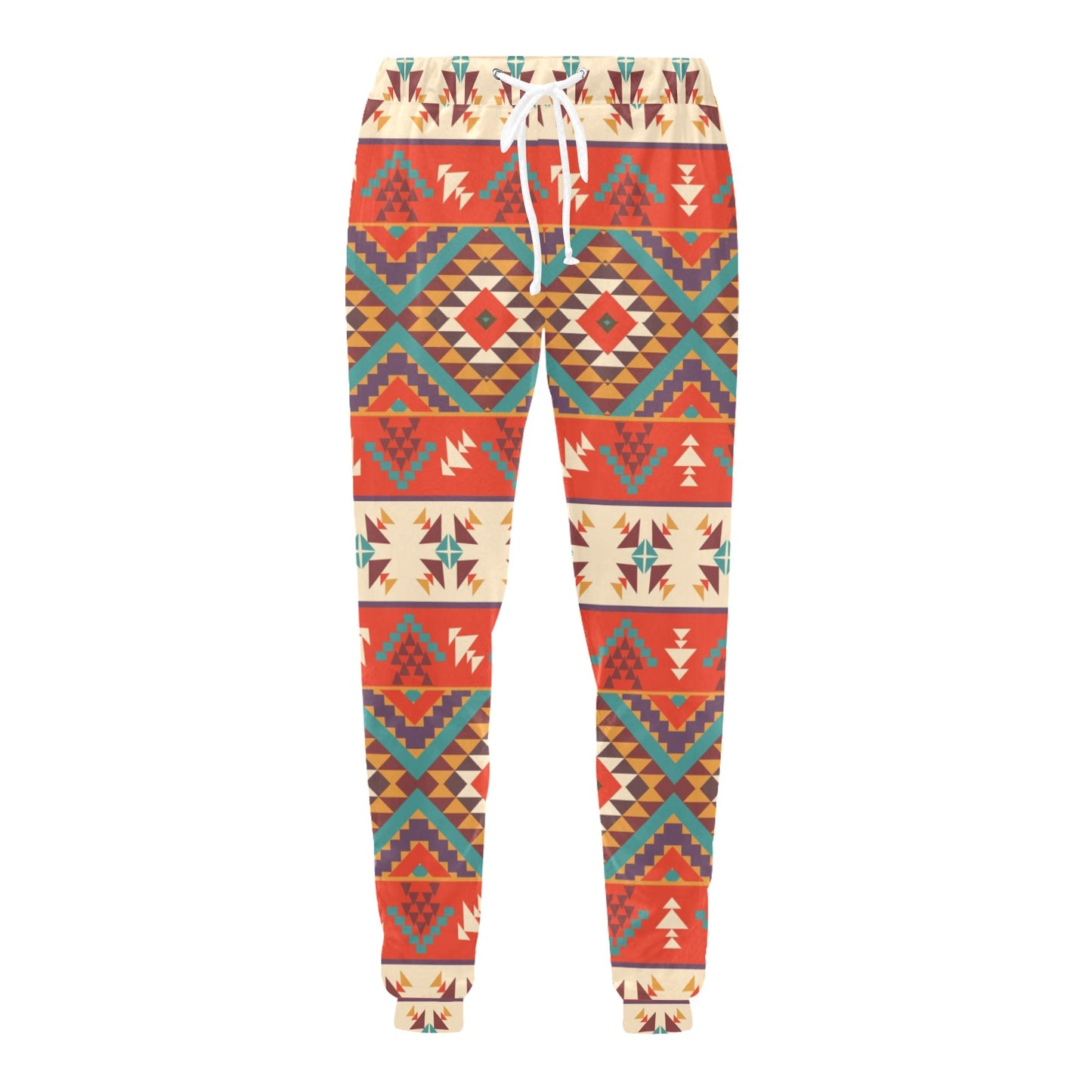 Aztec Red Print Pattern Men's Sweatpants