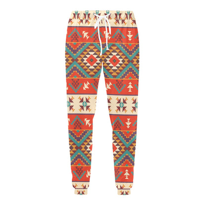 Aztec Red Print Pattern Men's Sweatpants
