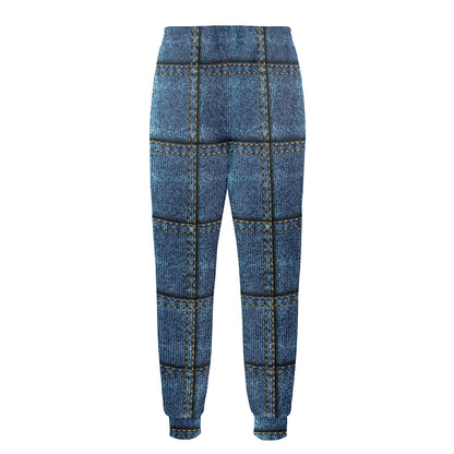 Jean Patchwork Pattern Print Design 02 Men's Casual Track Pants