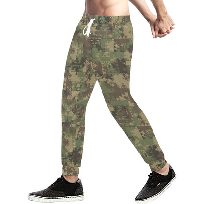 Camouflage Aztec Green Army Print Men's Sweatpants