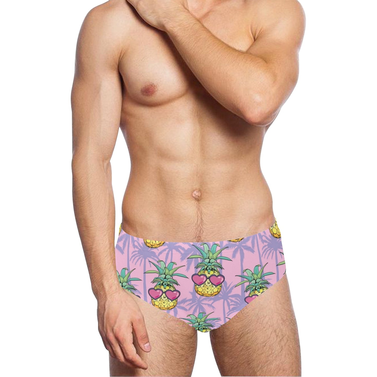 Pineapple Pattern Print Design PP06 Men's Swimming Briefs