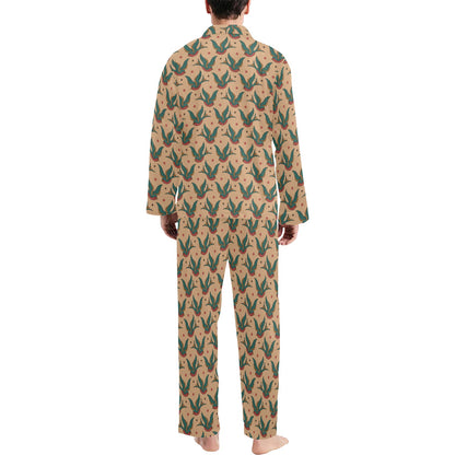 Old School Tattoo Swallow Design Men's Long Pajama Set