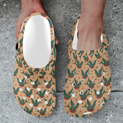 Old School Tattoo Swallow Design Unisex Clogs Shoes