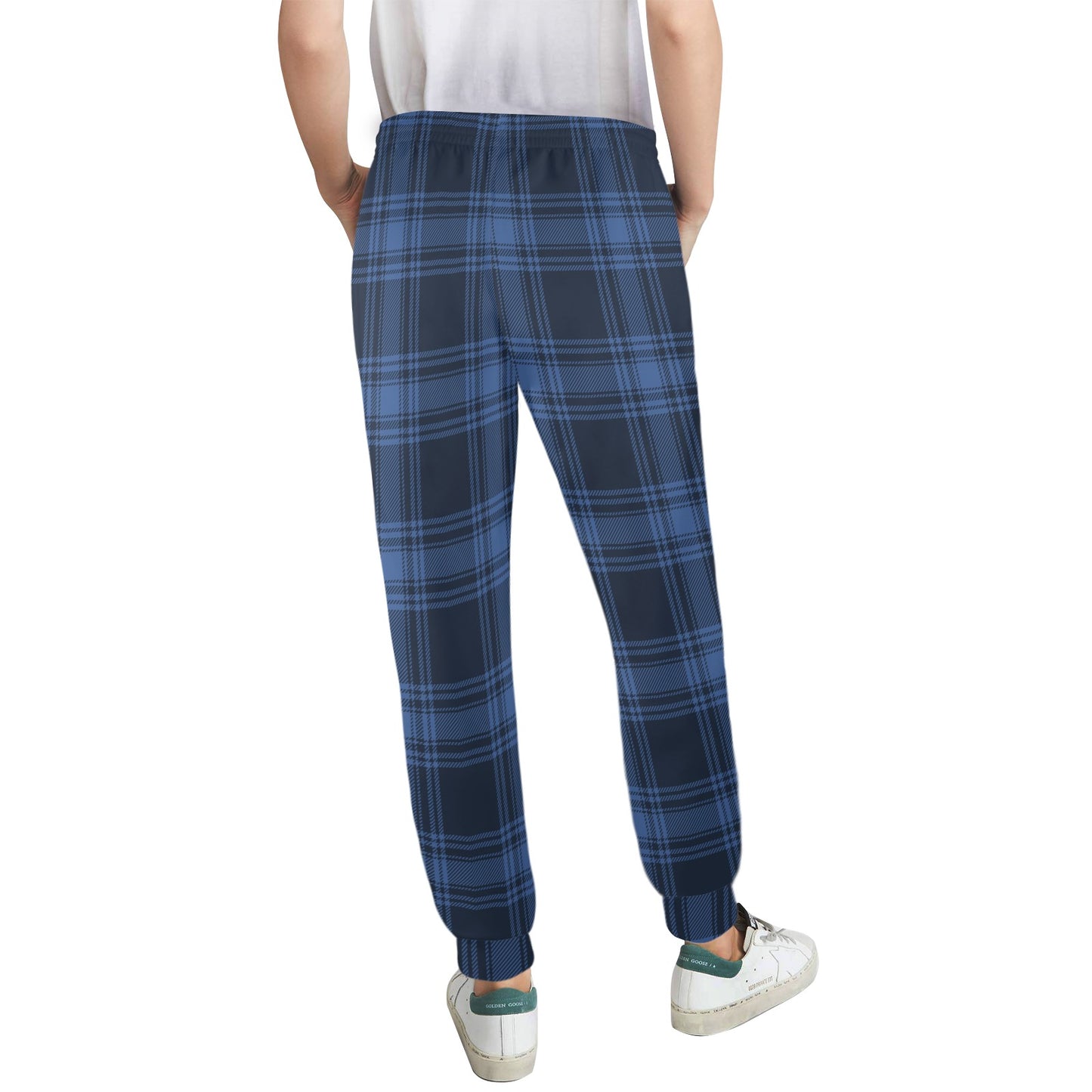 Tartan Blue Print Design LKS304 Women's Casual Track Pants
