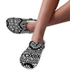 Aztec Black White Print Pattern Unisex Clogs Shoes