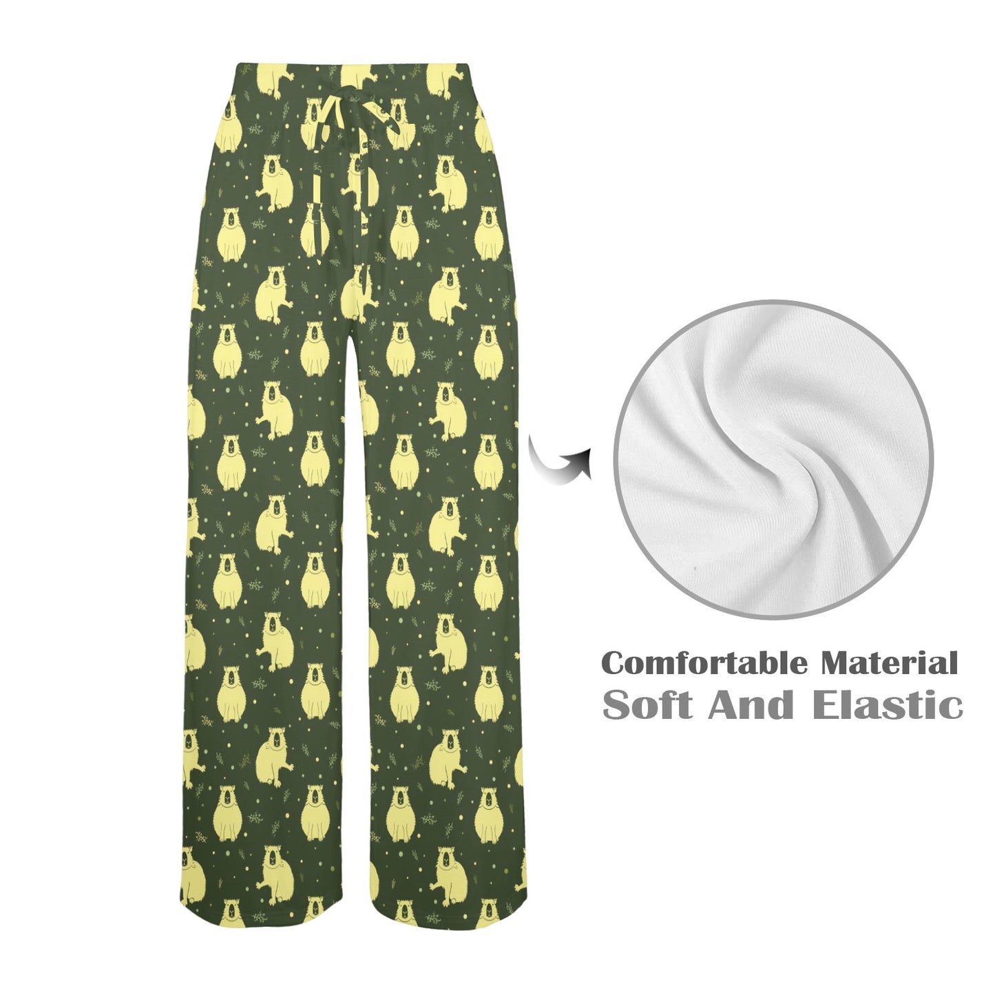 Capybara Pattern Print Design 03 Women's Wide Leg Lounge Pants