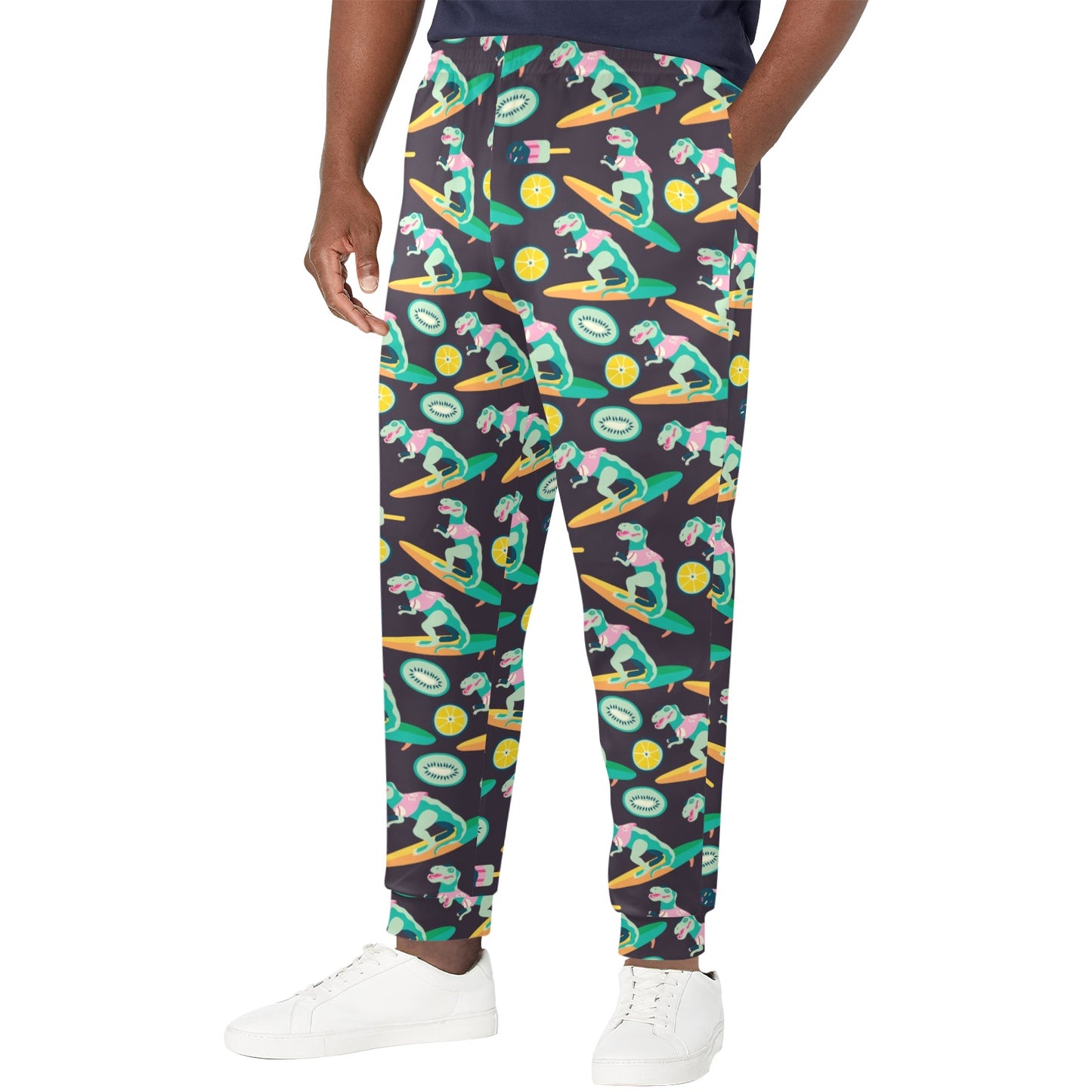 Surfboard T Rex Print Design LKS301 Men's Casual Track Pants