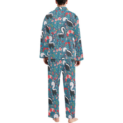 Skunk Print Design LKS302 Men's Long Pajama Set