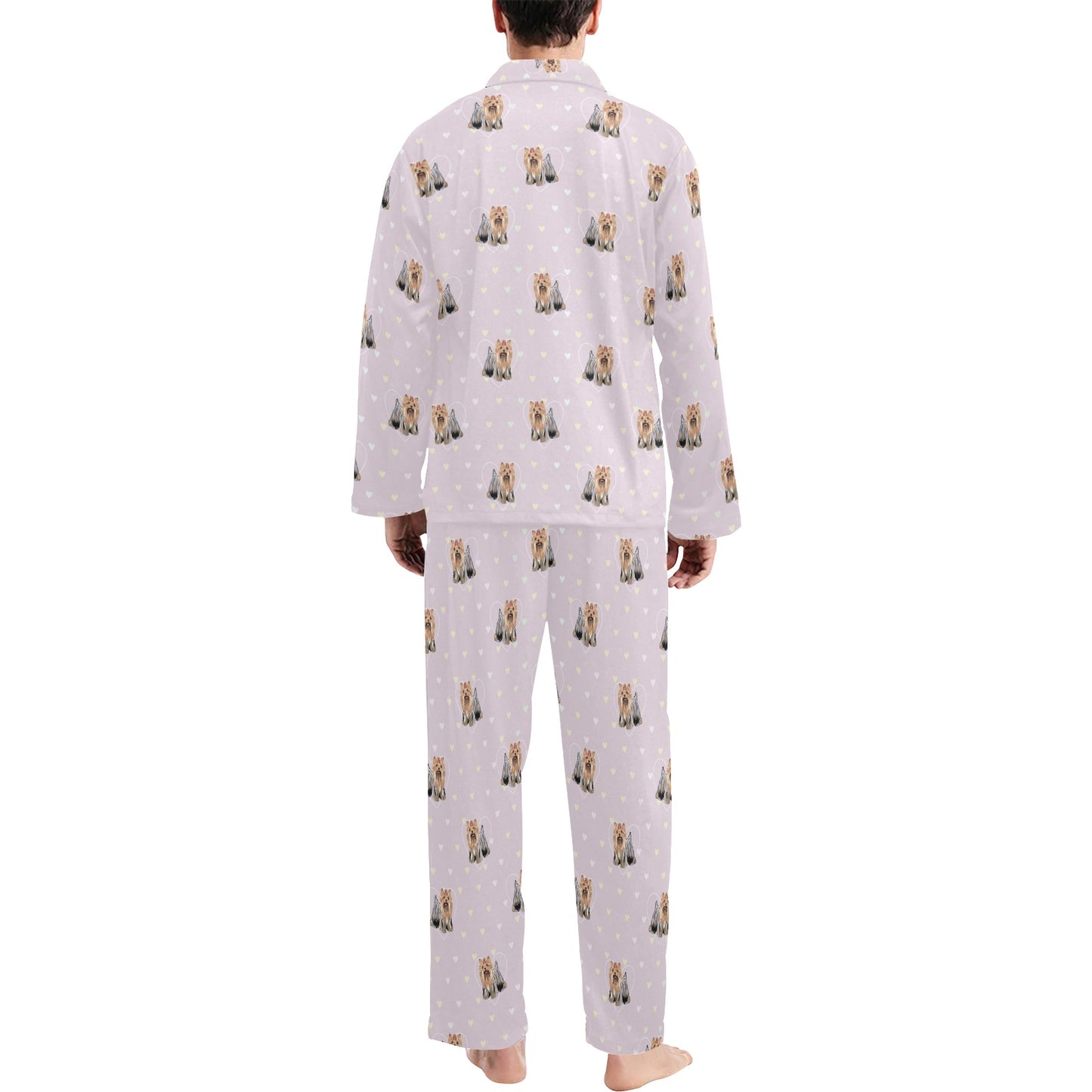 Yorkshire Terriers Print Design LKS302 Men's Long Pajama Set