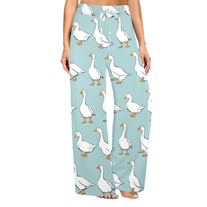Goose Pattern Print Design 02 Women's Wide Leg Lounge Pants