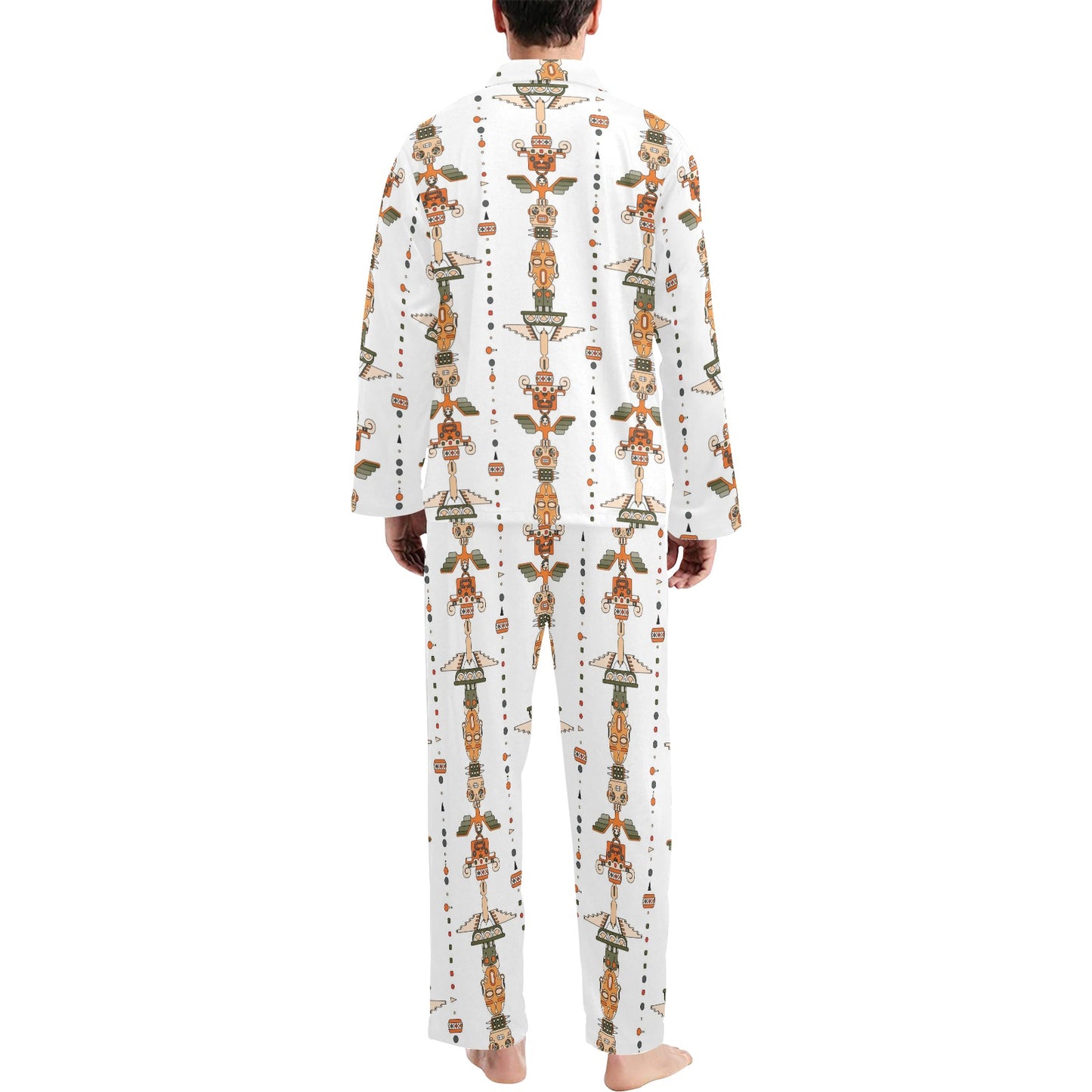 Totem Print Design LKS302 Men's Long Pajama Set