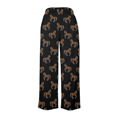 Horse Print Design LKS3010 Women's Wide Leg Lounge Pants