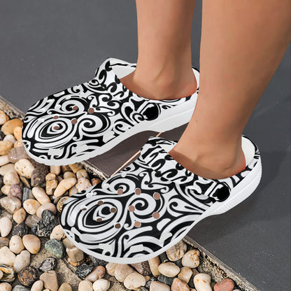 Polynesian Tattoo Pattern Unisex Clogs Shoes