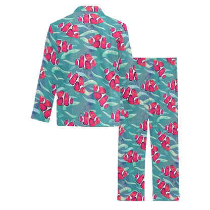 Clownfish Pattern Print Design 02 Men's Long Pajama Set