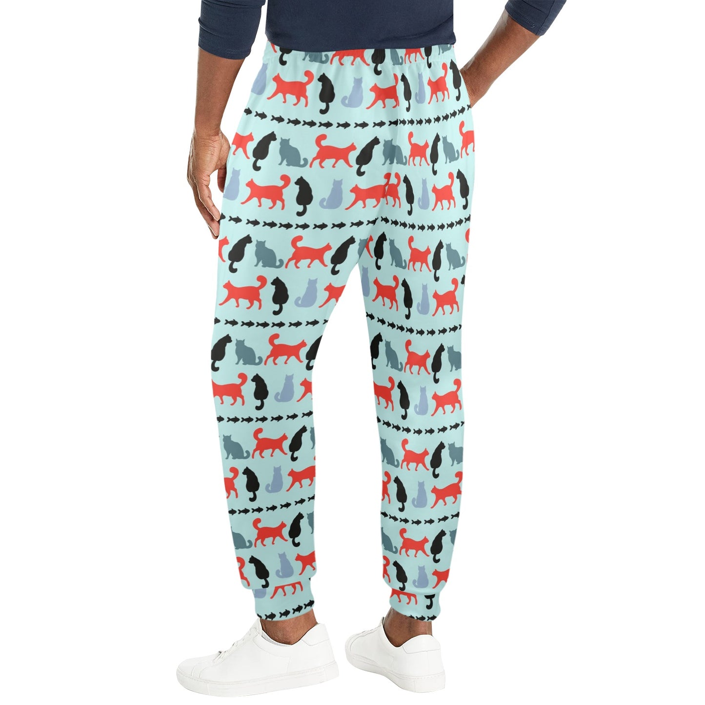 Kitten Design Print Pattern JJ0359 Men's Casual Track Pants