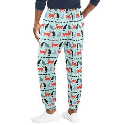 Kitten Design Print Pattern JJ0359 Men's Casual Track Pants