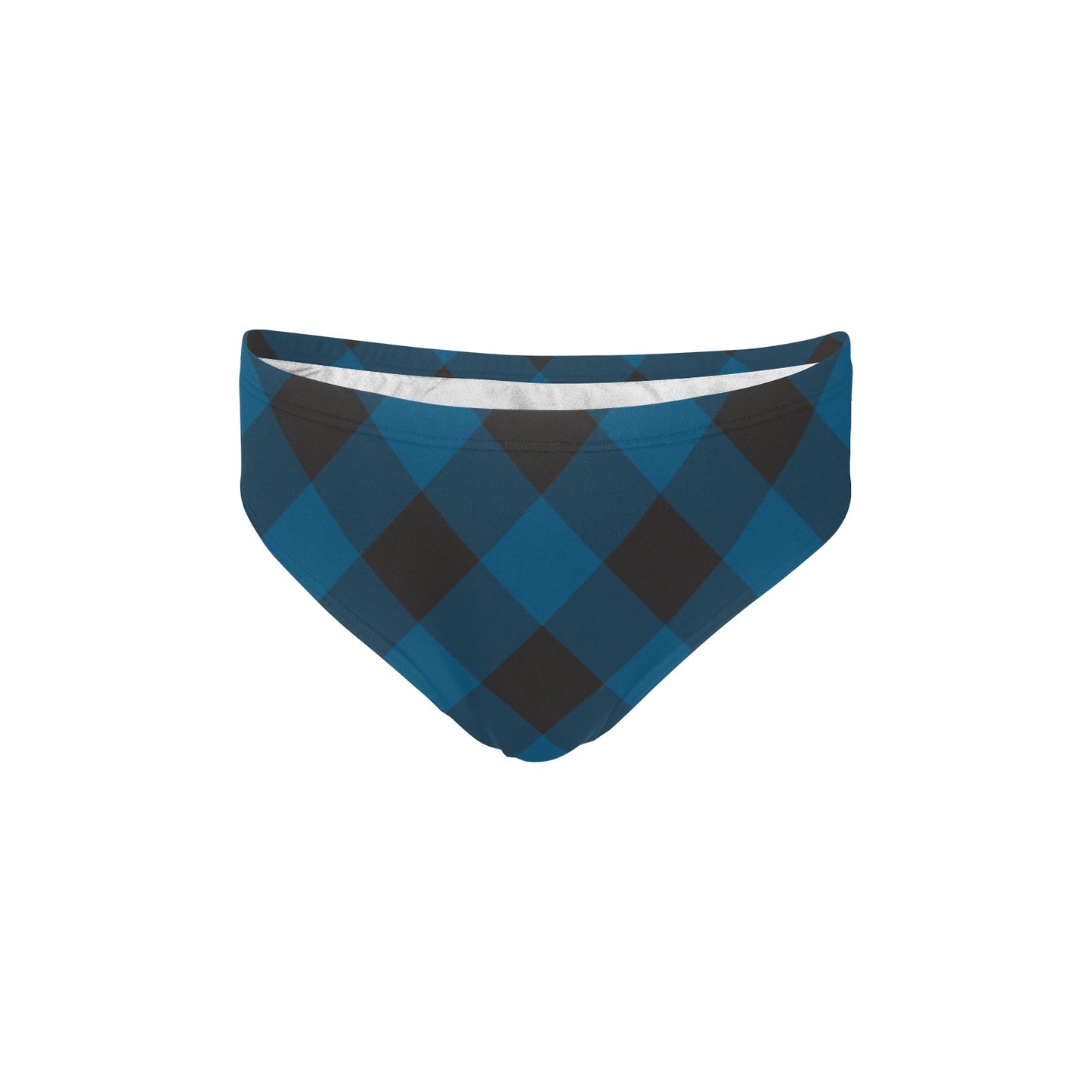 Plaid Blue Pattern Print Design A04 Men's Swimming Briefs