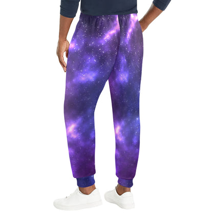 Celestial Purple Blue Galaxy Men's Casual Track Pants