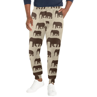 elephant Design Print Pattern JJ0186 Men's Casual Track Pants