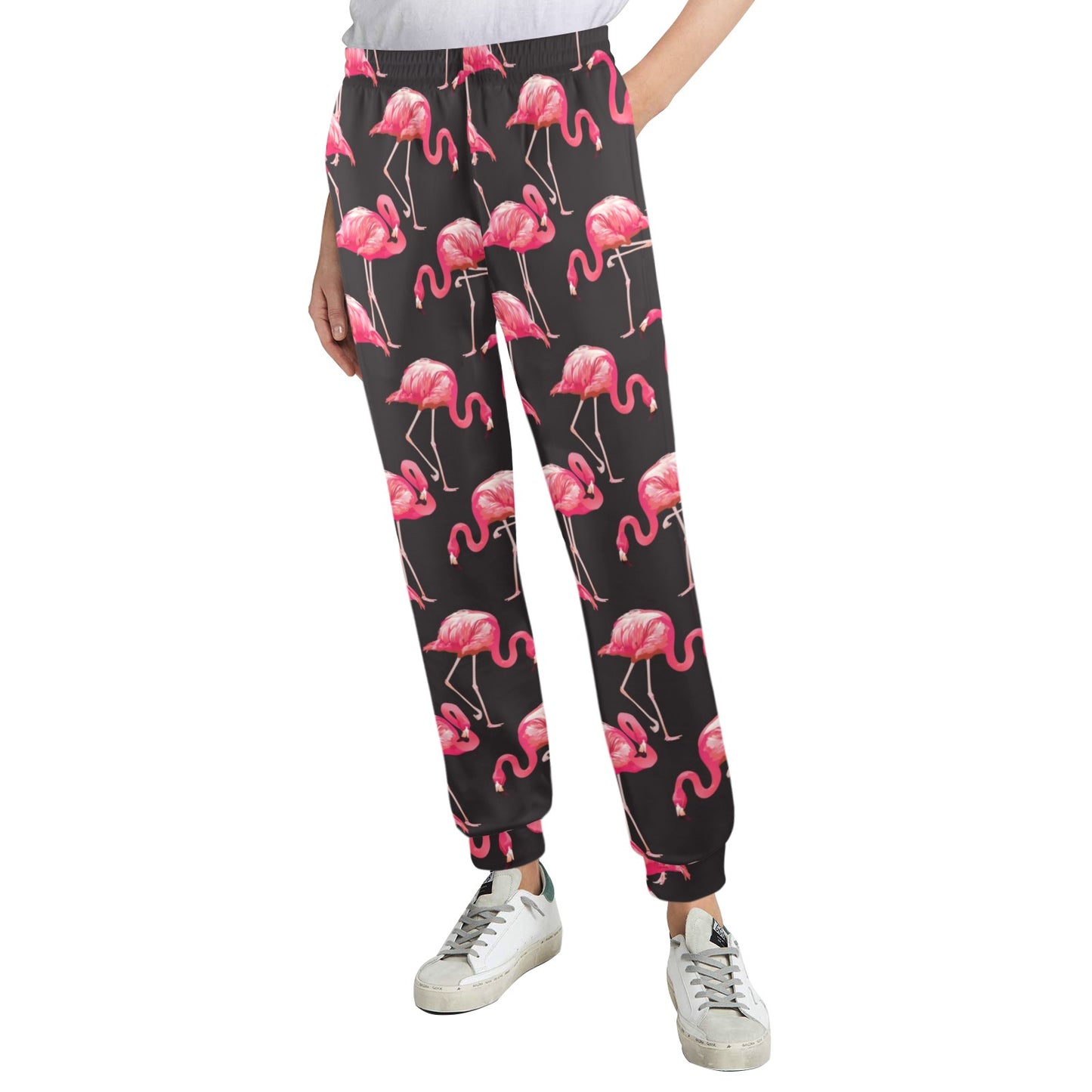 Flamingo Design Print Pattern JJ0182 Women's Casual Track Pants