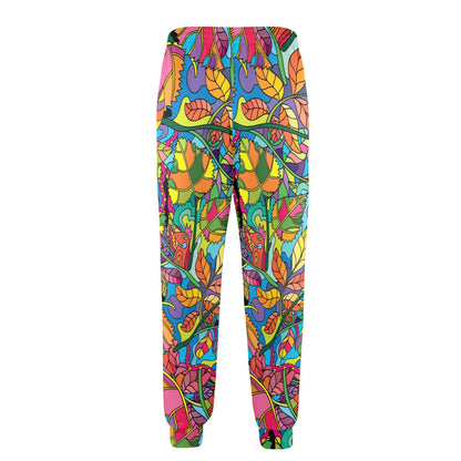 Psychedelic Trippy Flower Print Men's Casual Track Pants